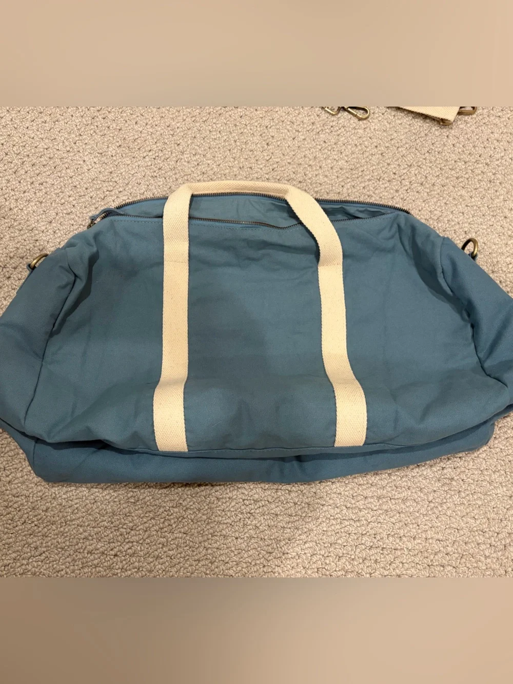 KNOWN SUPPLY Blue Organic Cotton Canvas Weekender Duffel Bag Travel Bag